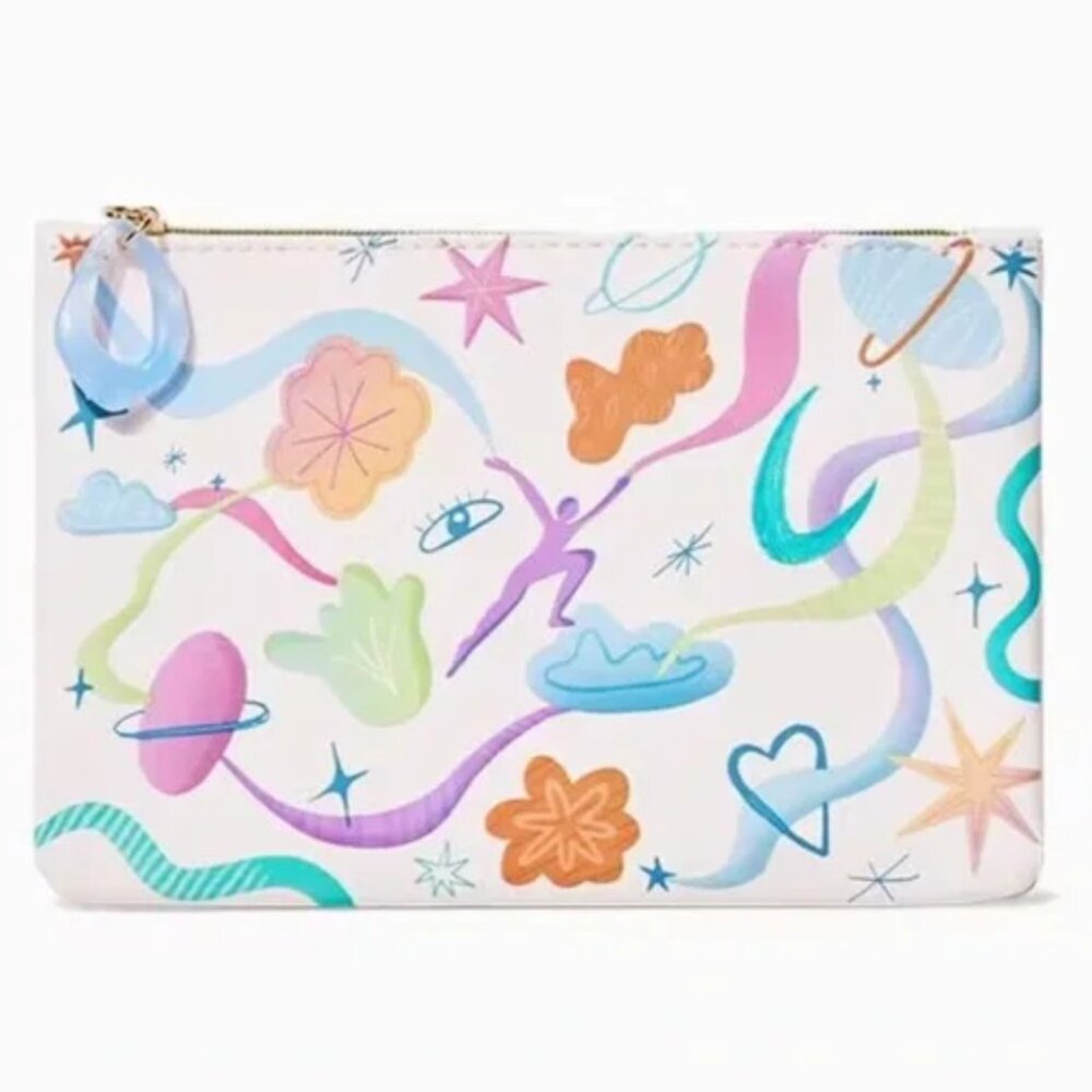 NWOT Ipsy Pastel Illustrated Makeup Bag